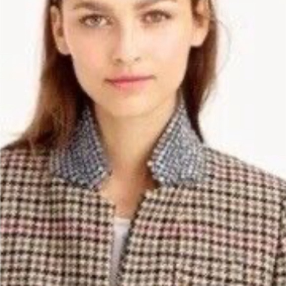 J.Crew Regent Houndstooth Jeweled Collar Wool Blazer- NWT- Size 10 - Picture 3 of 16